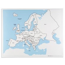 Kontrollkarte Europa: beschriftet (englische Ausführung)
