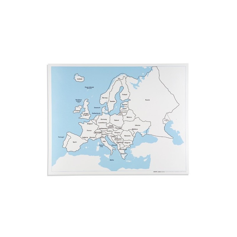 Kontrolná mapa Európy: Označené