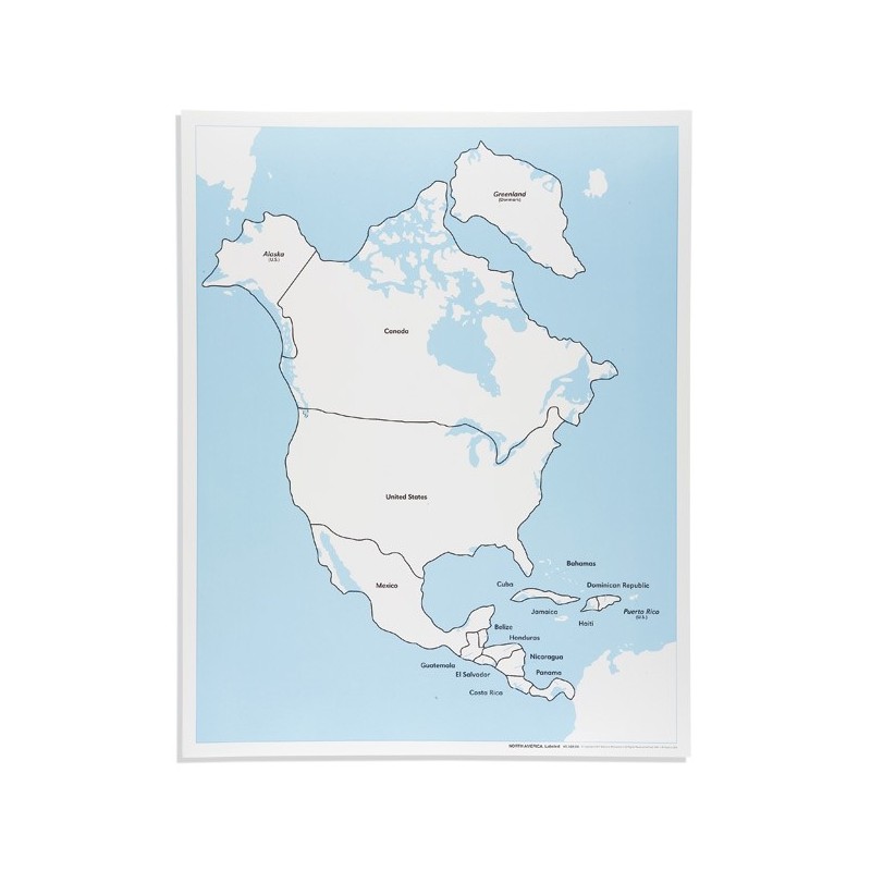 Kontrolná mapa Severnej Ameriky: Označené