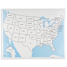 Kontrollkarte Vereinigte Staaten von Amerika: beschriftet (englische Ausführung)