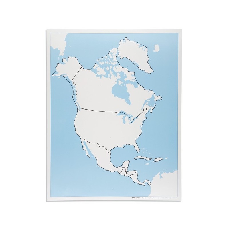 Kontrolná mapa Severnej Ameriky, bez štítku