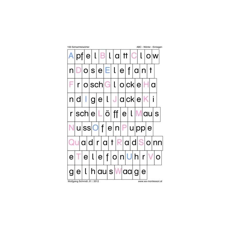 100 box words