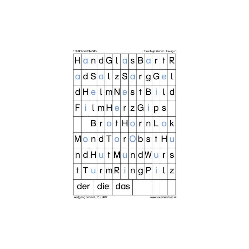 100 box words