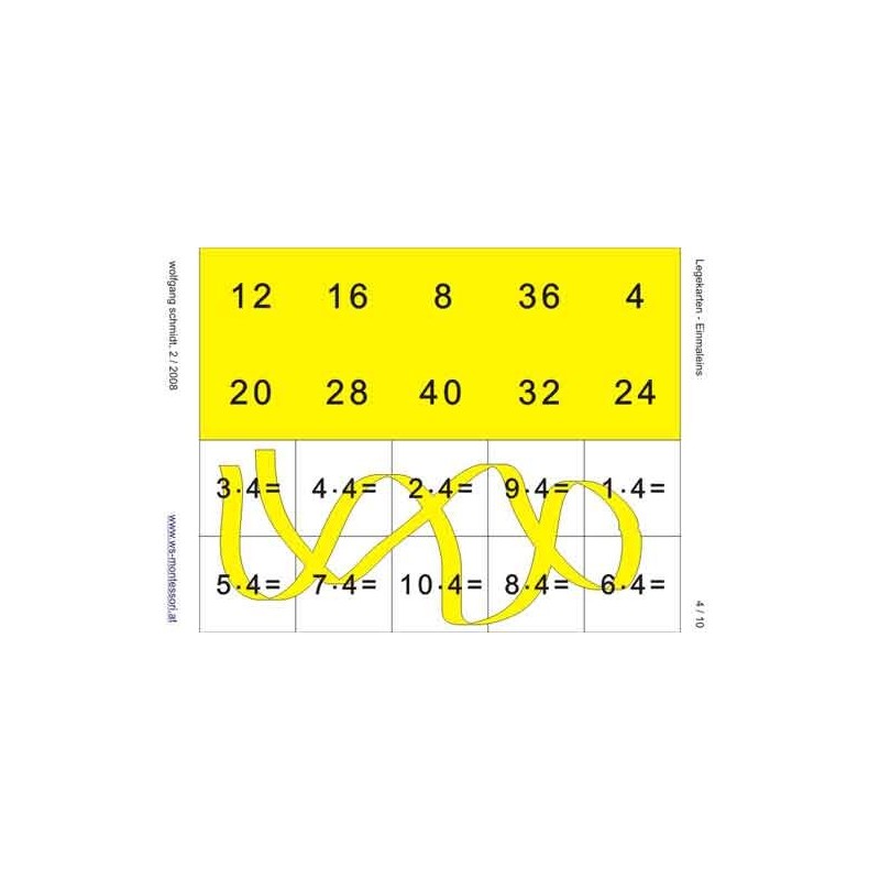 Einmaleins - Legekarten