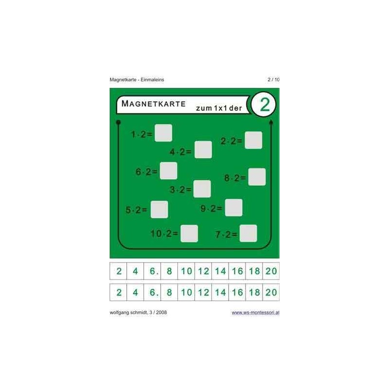 Einmaleins - Magnetkarten