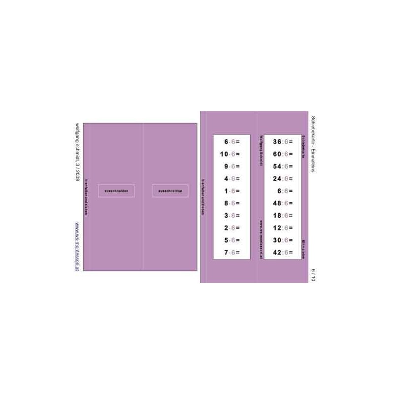 Násobiace tabuľky - výsuvné karty