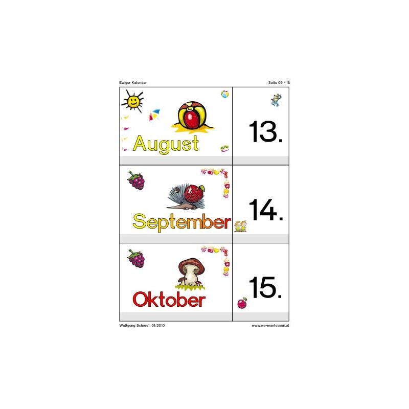 Endless calendar