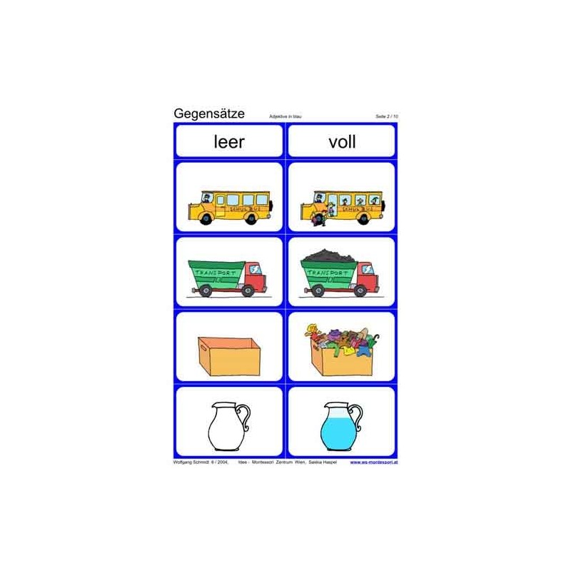 Gegensätze, Adj. blau