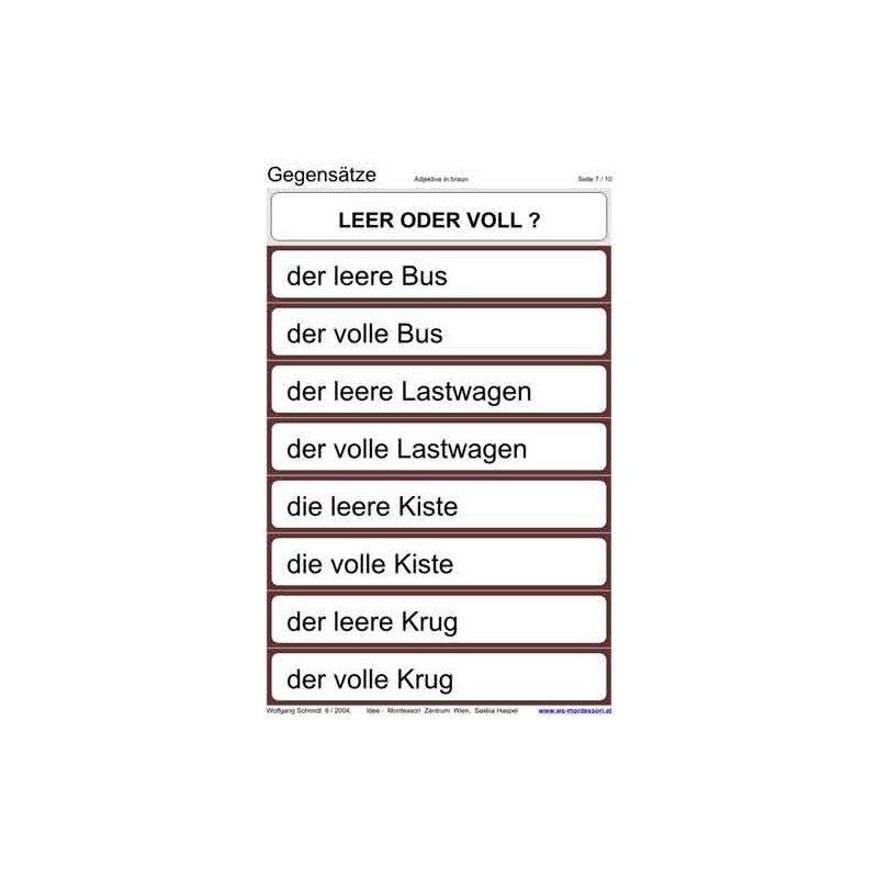 Gegensätze, Adj. braun