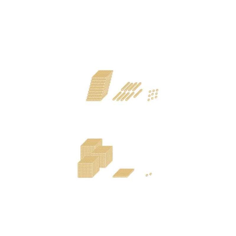 Goldenes Perlenmaterial Arbeitskartei