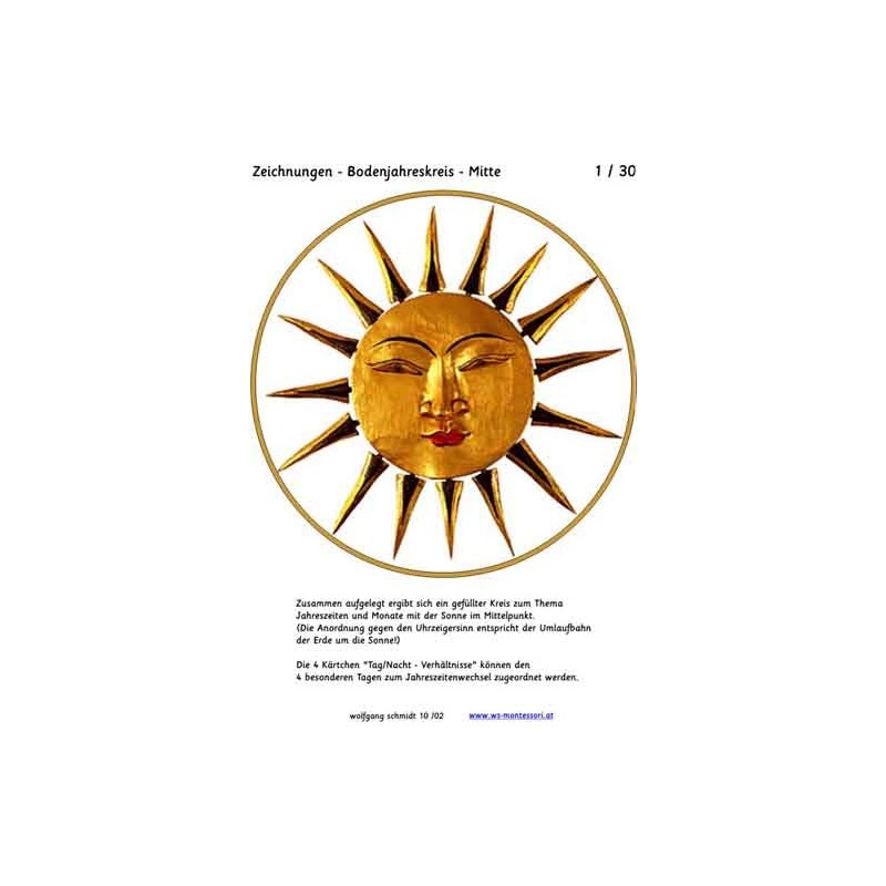 Jahreskreis für Boden mit Zeichnungen 105cm 