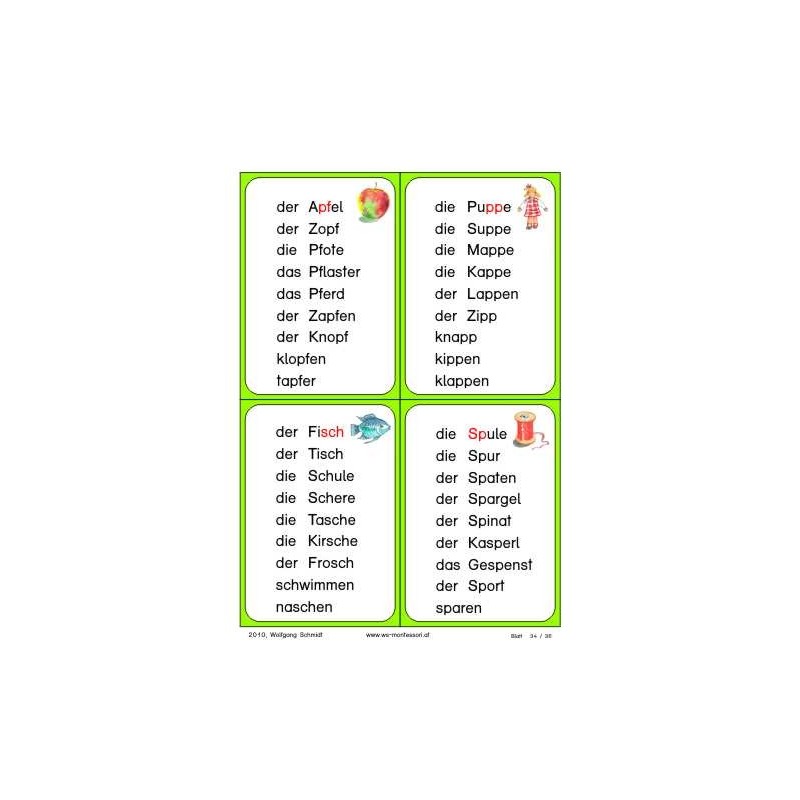 Reading material: phonograms