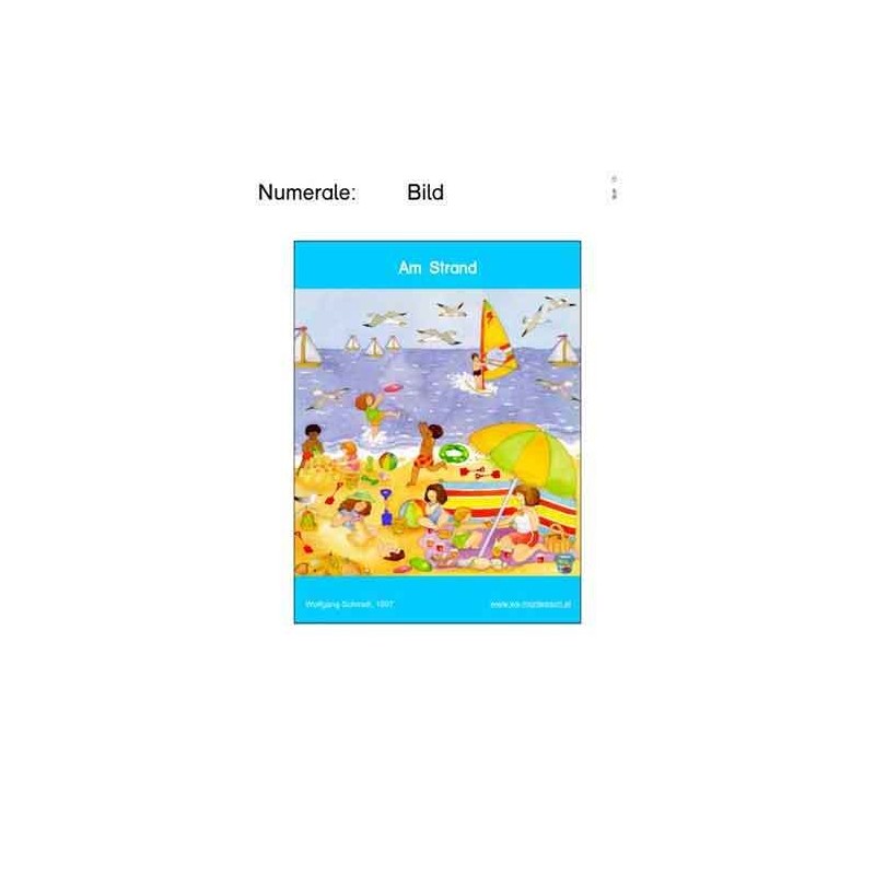 Numeral: On the beach, adj. Blue