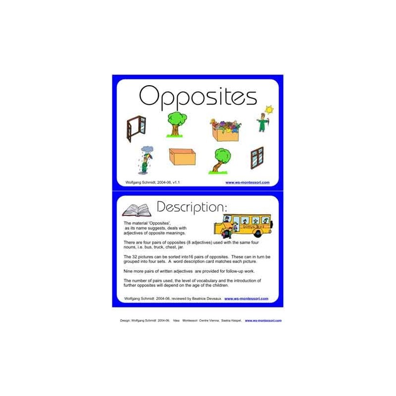 Opposites	 (Dieser Artikel ist auch in deutsch erhältlich)