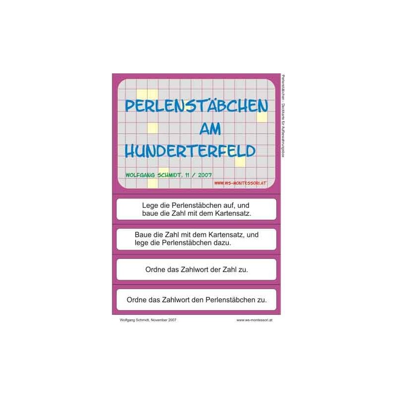 Perlenstäbchen am Hunderterfeld