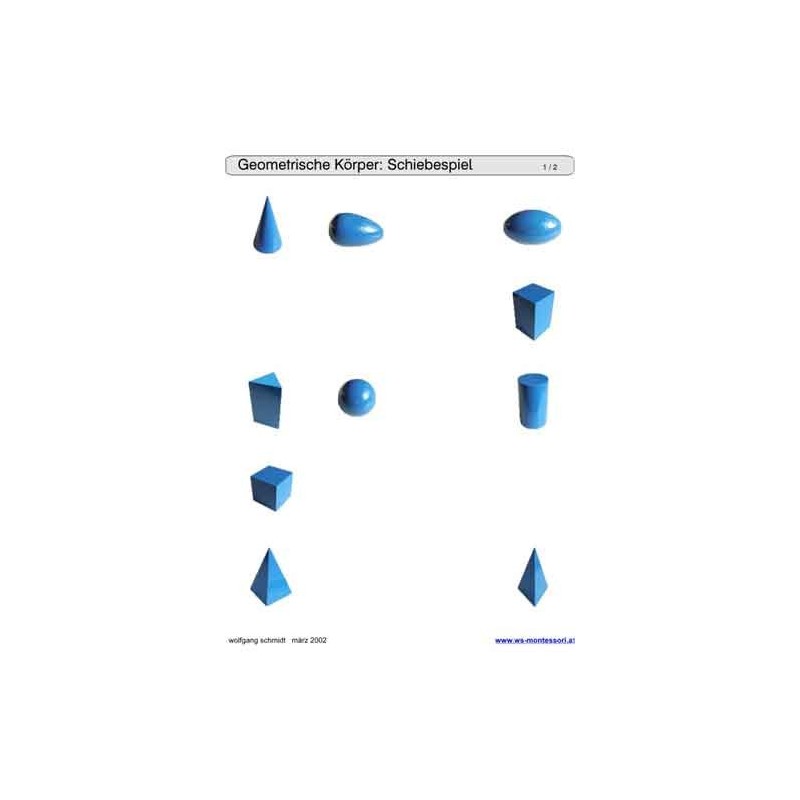 Schiebe- und Aufdeckspieleinlagen - Geometrische Körper