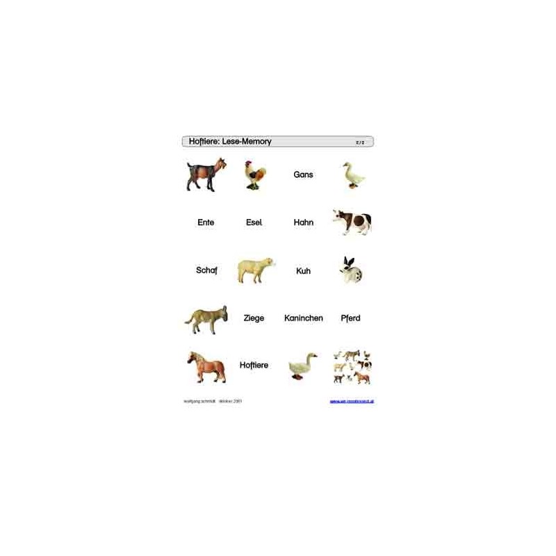 Schiebe- und Aufdeckspieleinlagen - Hoftiere