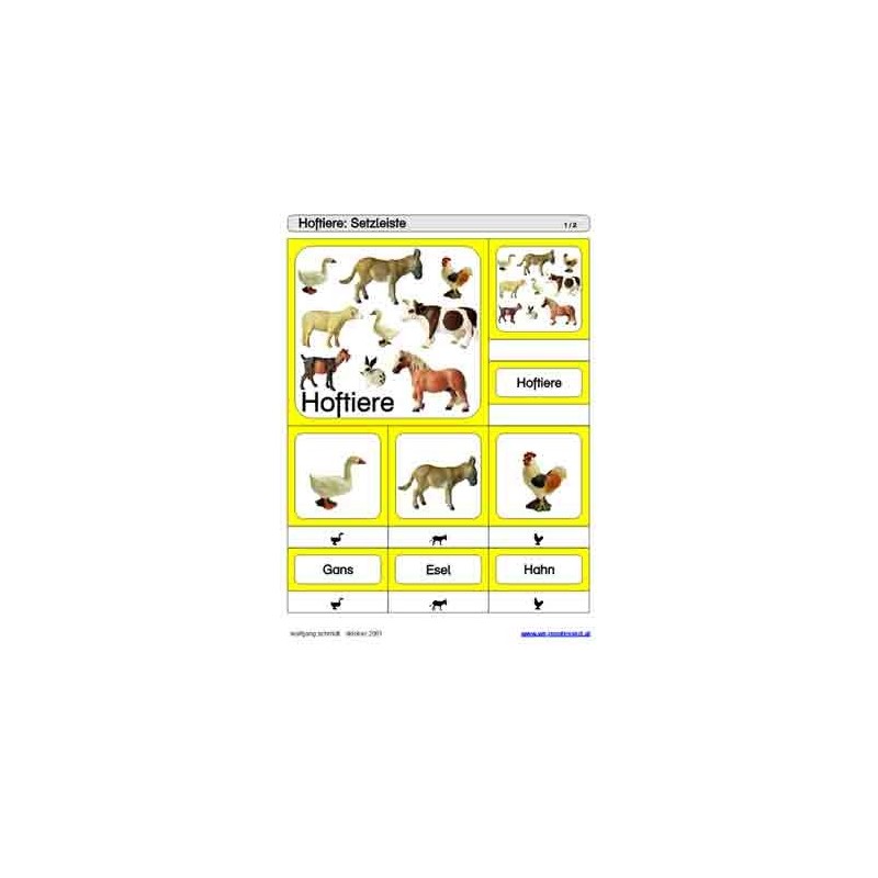 Sliding and turn-up game deposits - farm animals