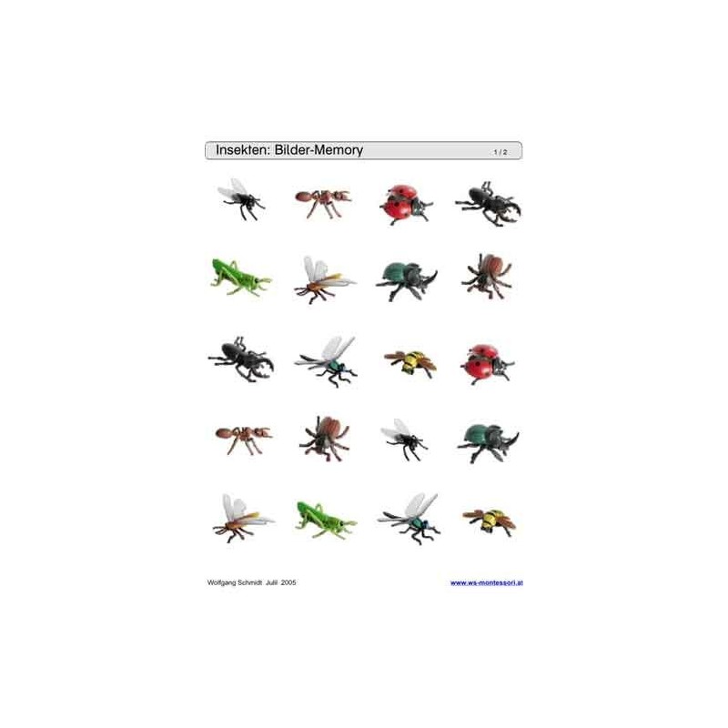 Schiebe- und Aufdeckspieleinlagen - Insekten
