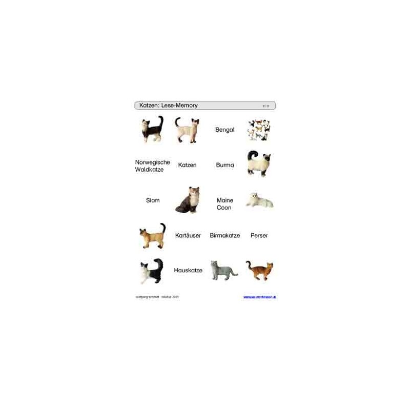 Schiebe- und Aufdeckspieleinlagen - Katzen
