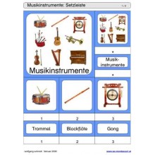 Schiebe- und Aufdeckspieleinlagen - Musikinstrumente