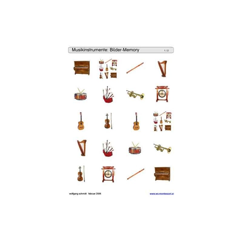 Schiebe- und Aufdeckspieleinlagen - Musikinstrumente