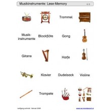Schiebe- und Aufdeckspieleinlagen - Musikinstrumente