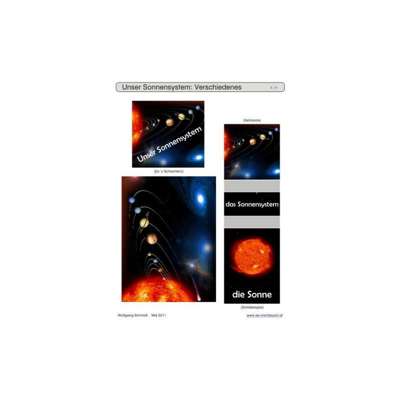 Schiebe- und Aufdeckspieleinlagen - Unser Sonnensystem