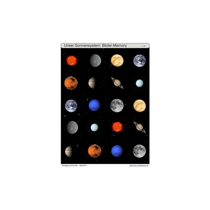 Schiebe- und Aufdeckspieleinlagen - Unser Sonnensystem