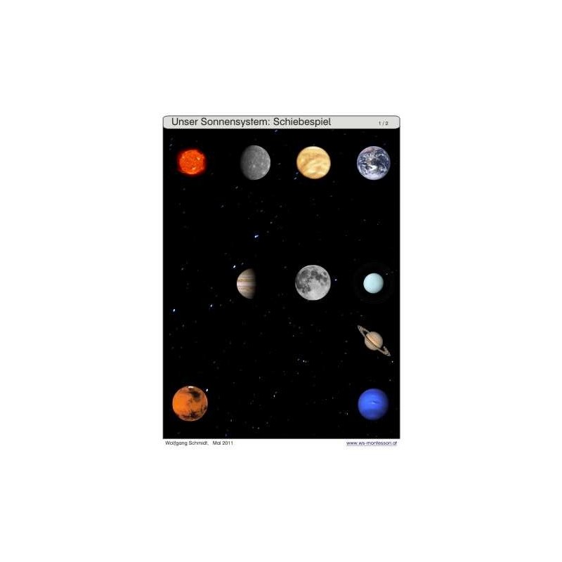 Schiebe- und Aufdeckspieleinlagen - Unser Sonnensystem