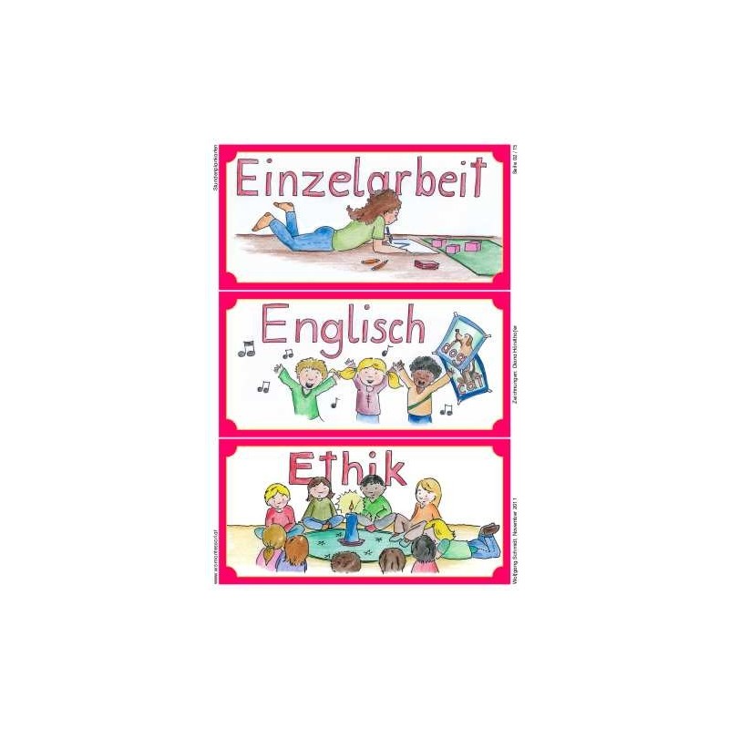 Timetable cards
