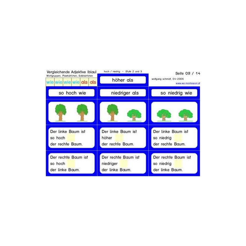 Comparative adjectives blue (This item is available in english)