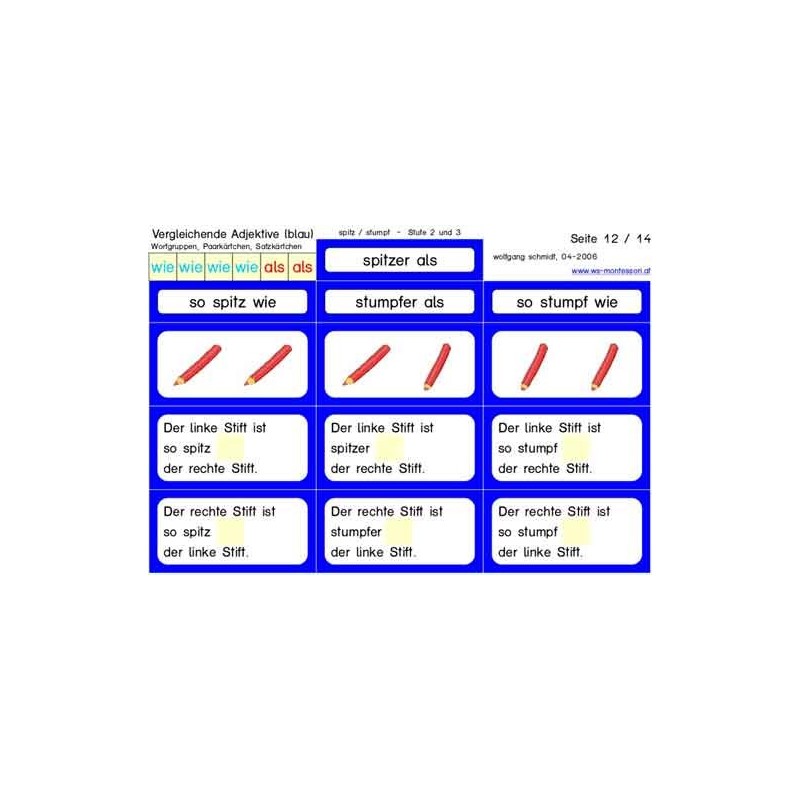 Comparative adjectives blue (This item is available in english)