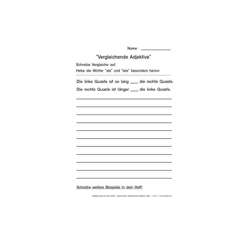 Vergleichende Adjektive blau (This item is available in english)