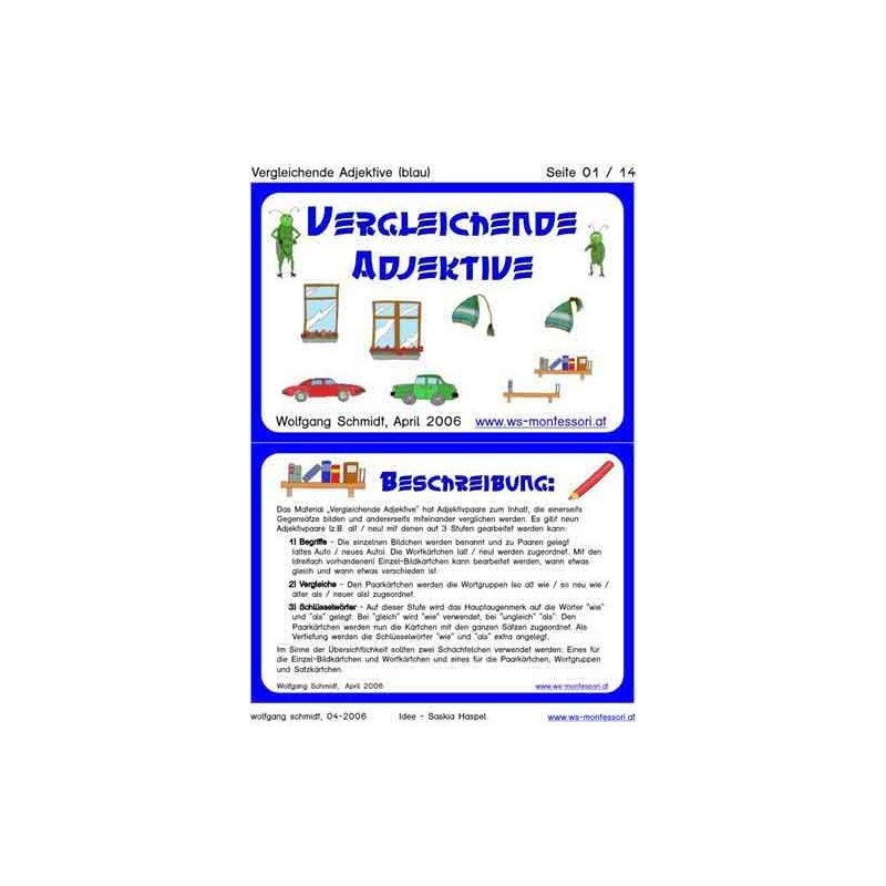 Comparative adjectives blue (This item is available in english)