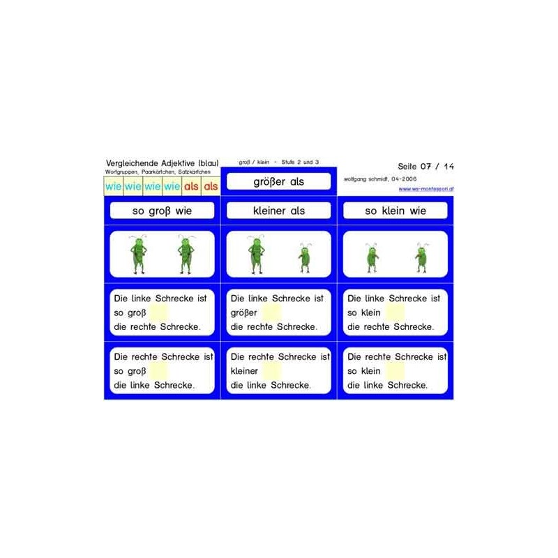 Vergleichende Adjektive blau (This item is available in english)